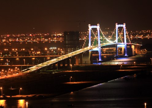 Da Nang city sparkling at night